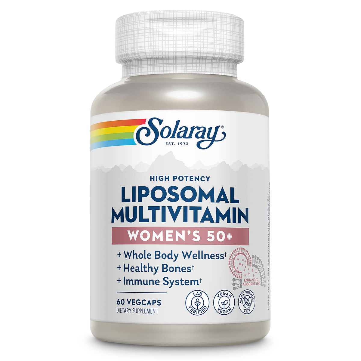 SOLARAY Women's Liposomal Multivitamin 50+ front view of bottle