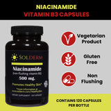 SOLDERM Niacinamide B3 Supplement bottle with label
