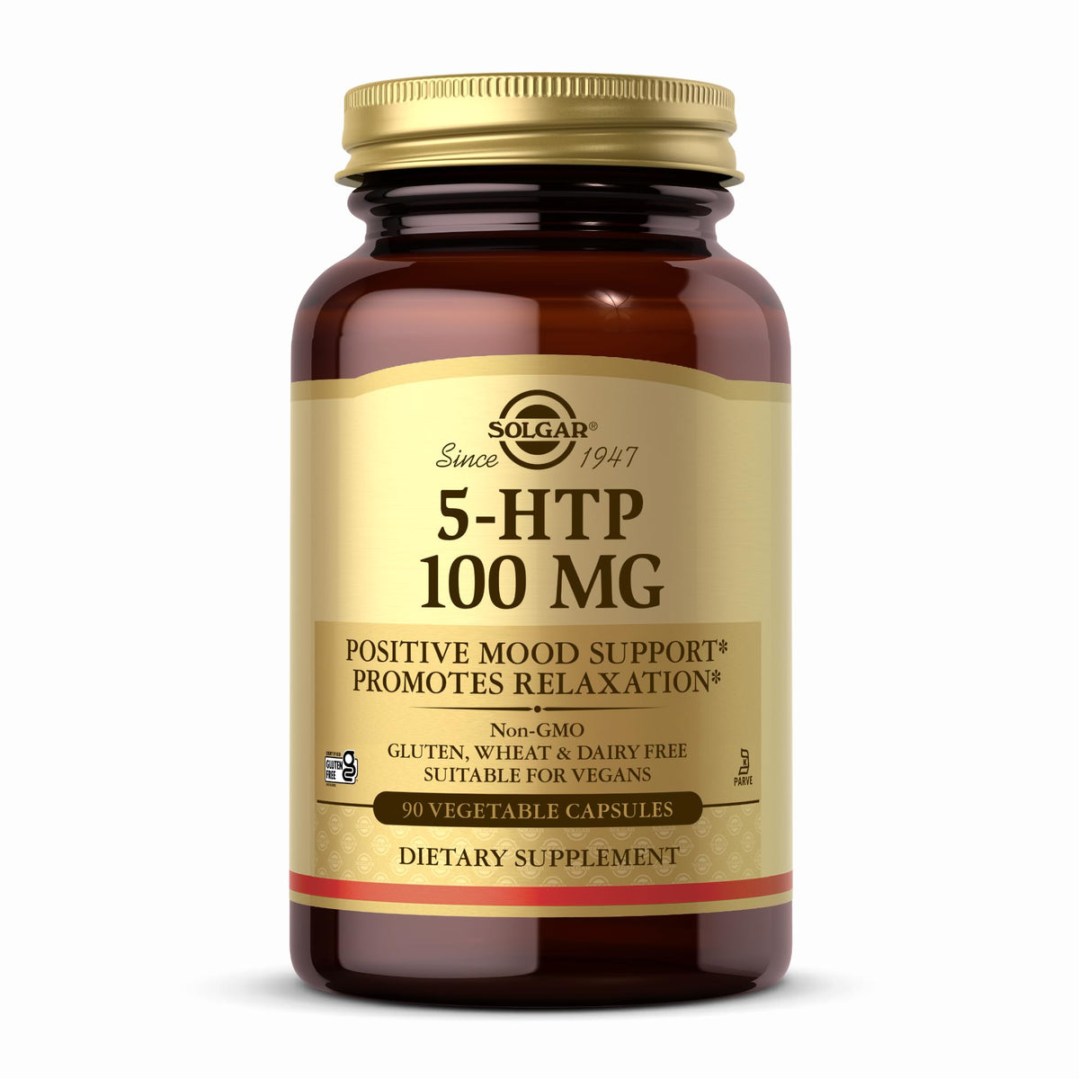 Solgar 5-HTP 90 vegetable capsules front view
