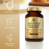 Solgar Advanced Collagen Builder 181g packaging on a wooden table