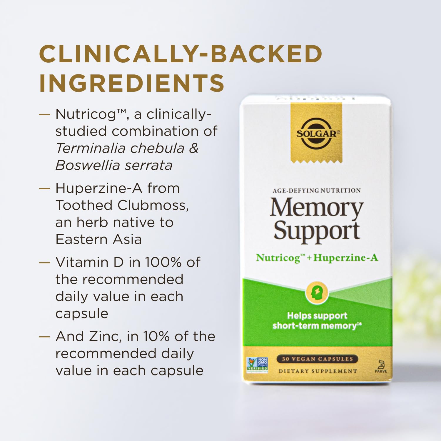 Solgar Age-Defying Memory Support 120g capsule close-up