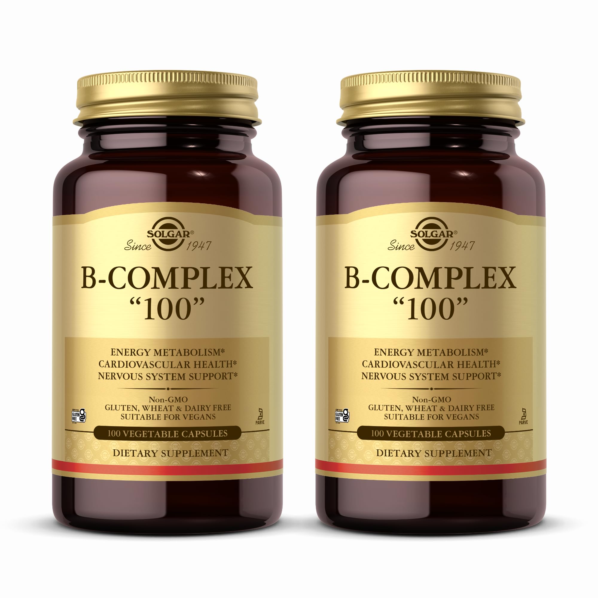 Solgar B-Complex 100 Capsules front view with packaging