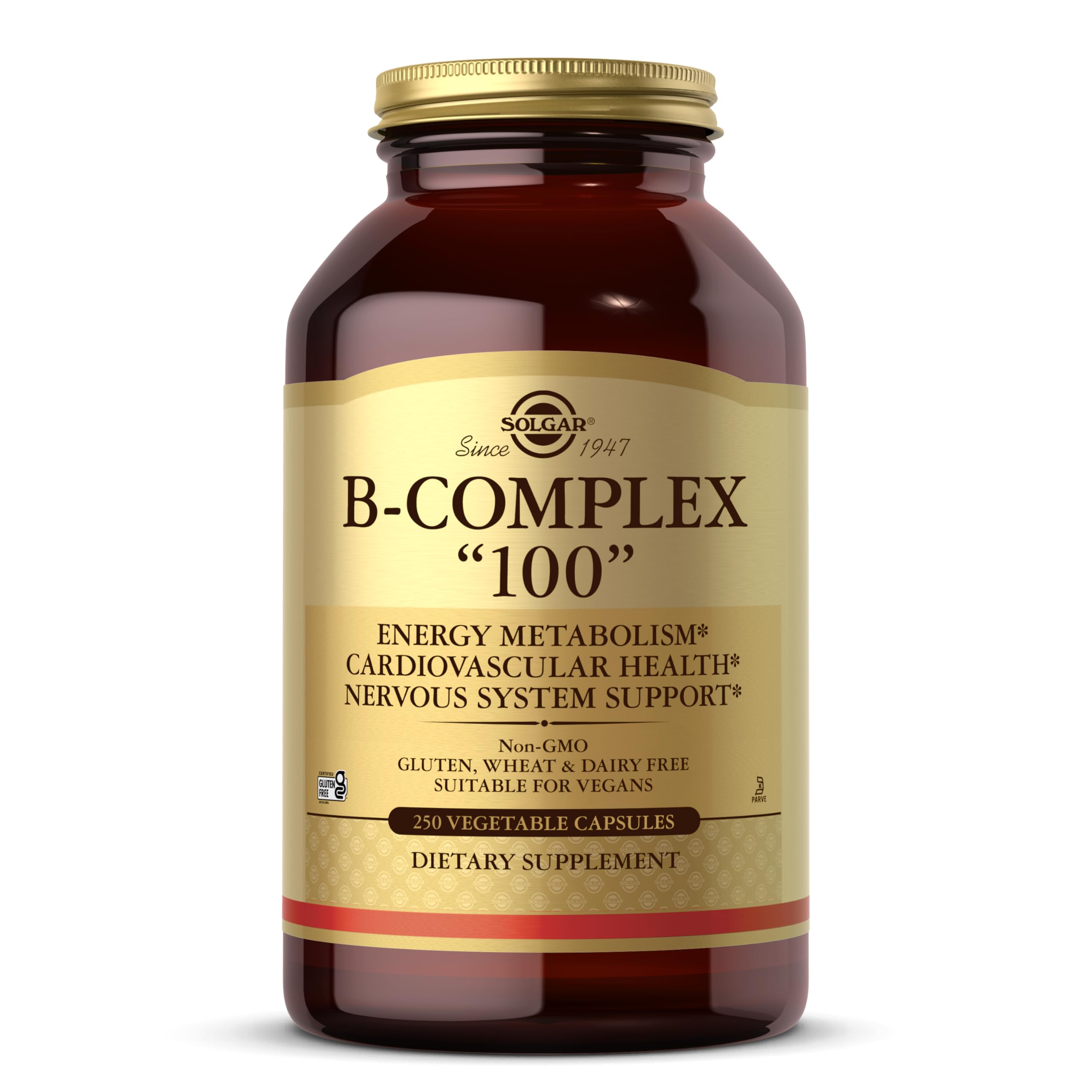 Solgar B-Complex 100 Vegetable Capsules front view