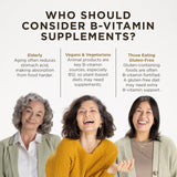 Solgar B-Complex 100 Vegetable Capsules on a wooden table