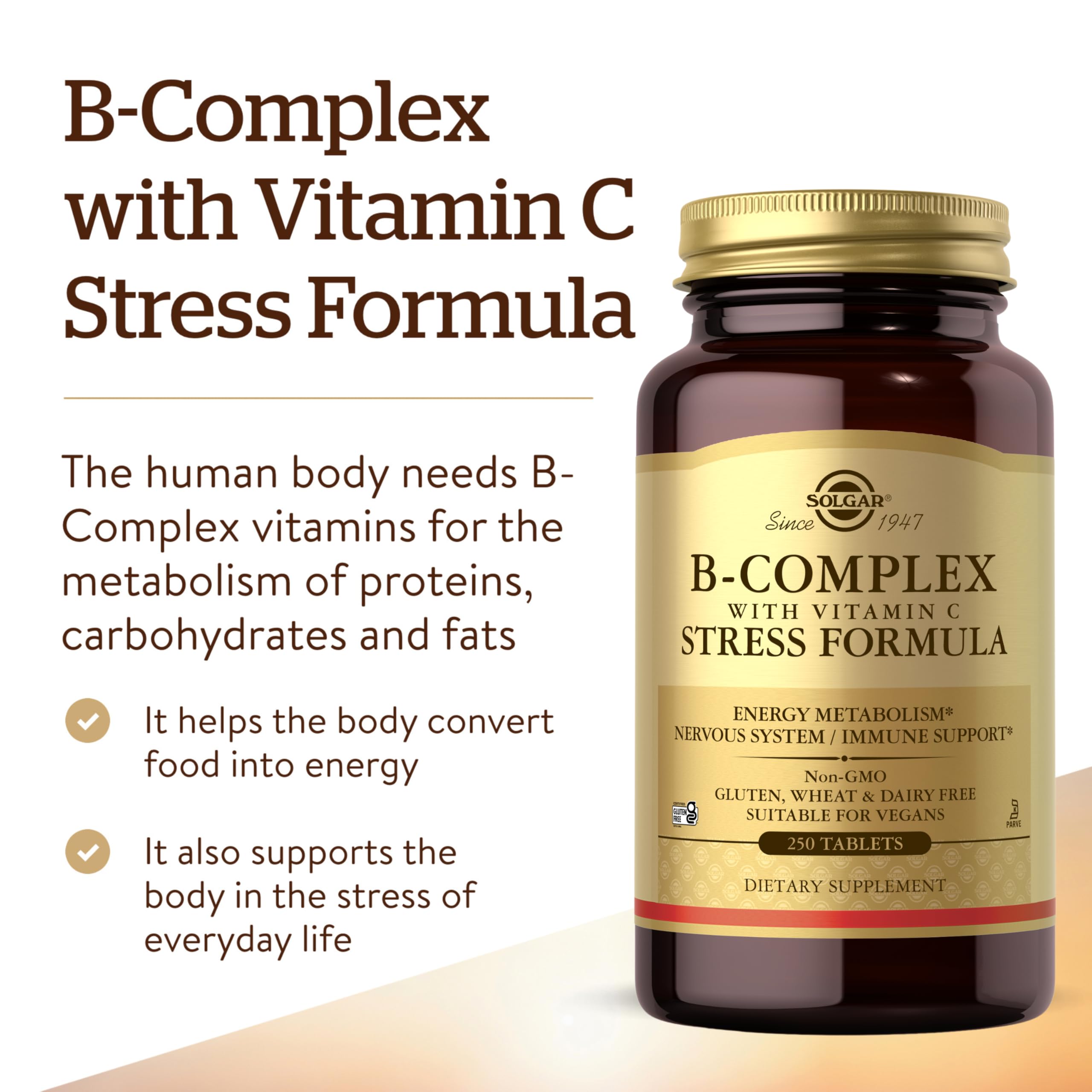 Solgar B-Complex with Vitamin C 369g side view