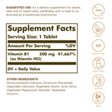 Solgar B1 (Thiamine) 100 Tablets side view