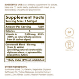 Solgar Beta Carotene Softgels 172g side view