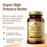 Solgar Biotin 10,000 mcg capsules packaging