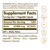 Solgar Biotin 10,000 mcg supplement side view