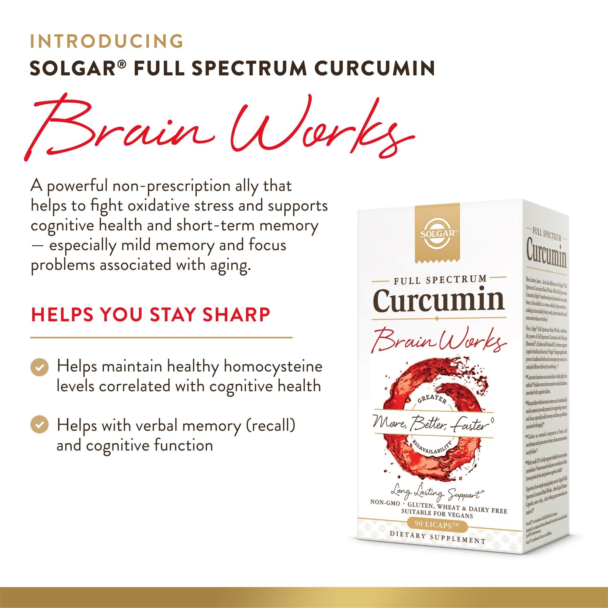 Solgar Brain Works Curcumin Supplement ingredients list