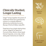 Solgar Brain Works Curcumin Supplement with a measuring spoon