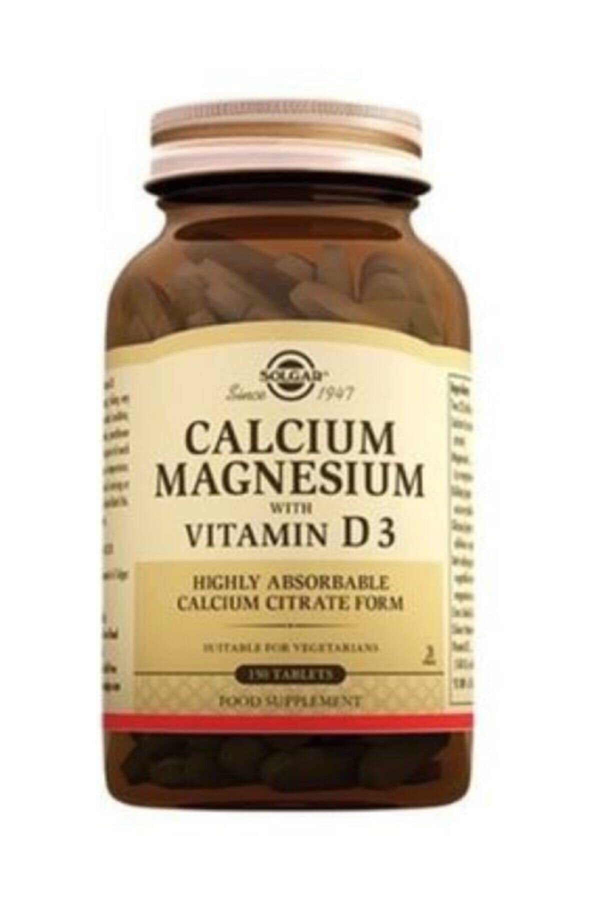 Solgar Calcium Magnesium with Vitamin D3 980g supplement front view