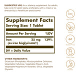 Solgar Chelated Iron 25mg bottle side view