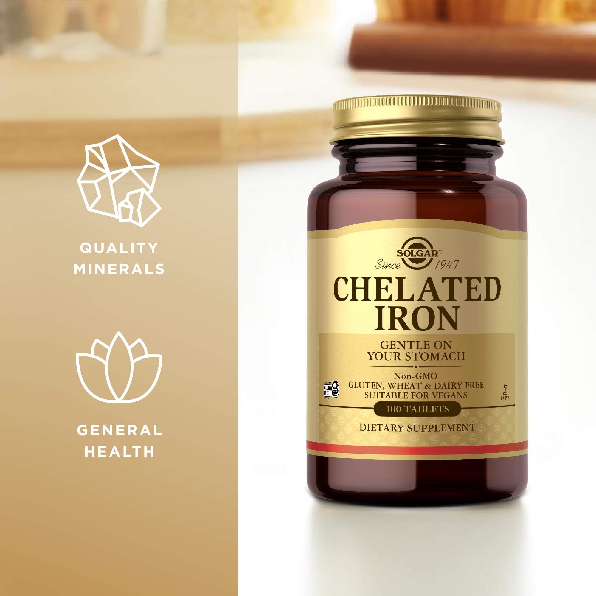 Solgar Chelated Iron 25mg nutritional information