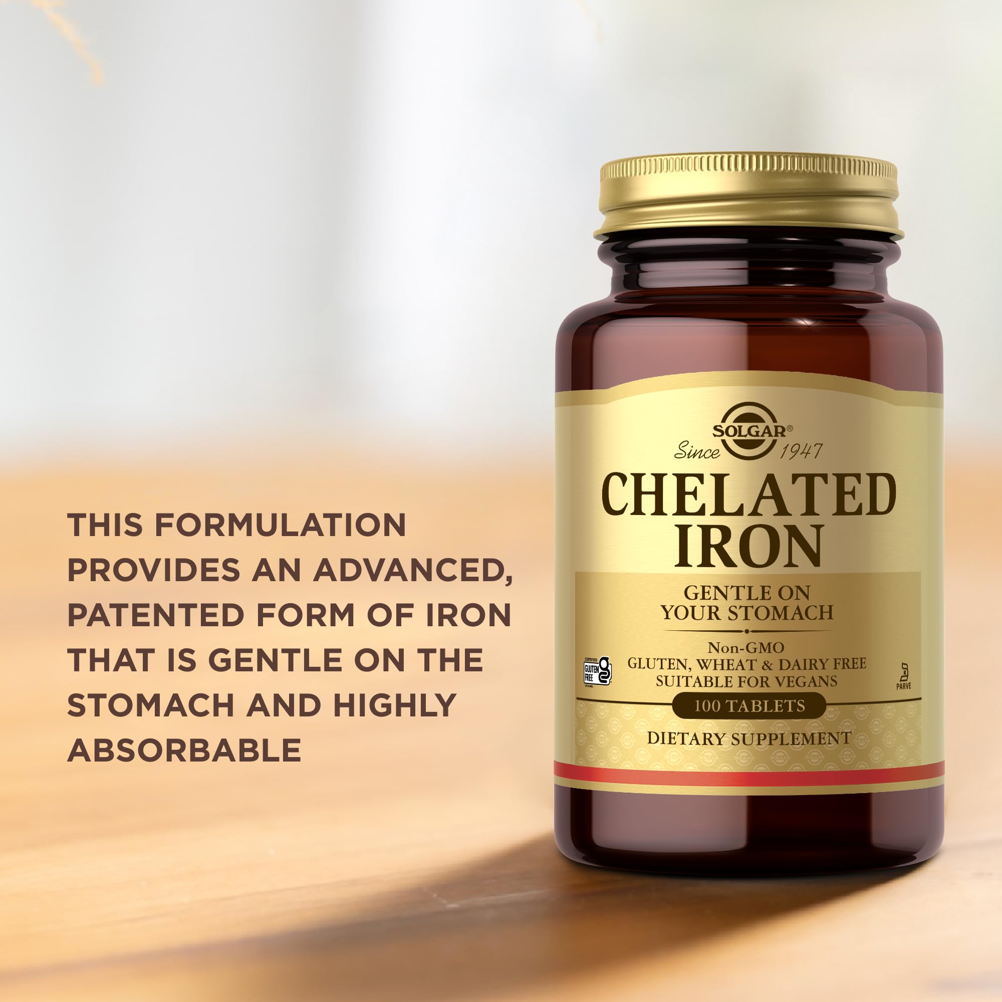 Solgar Chelated Iron 25mg packaging details