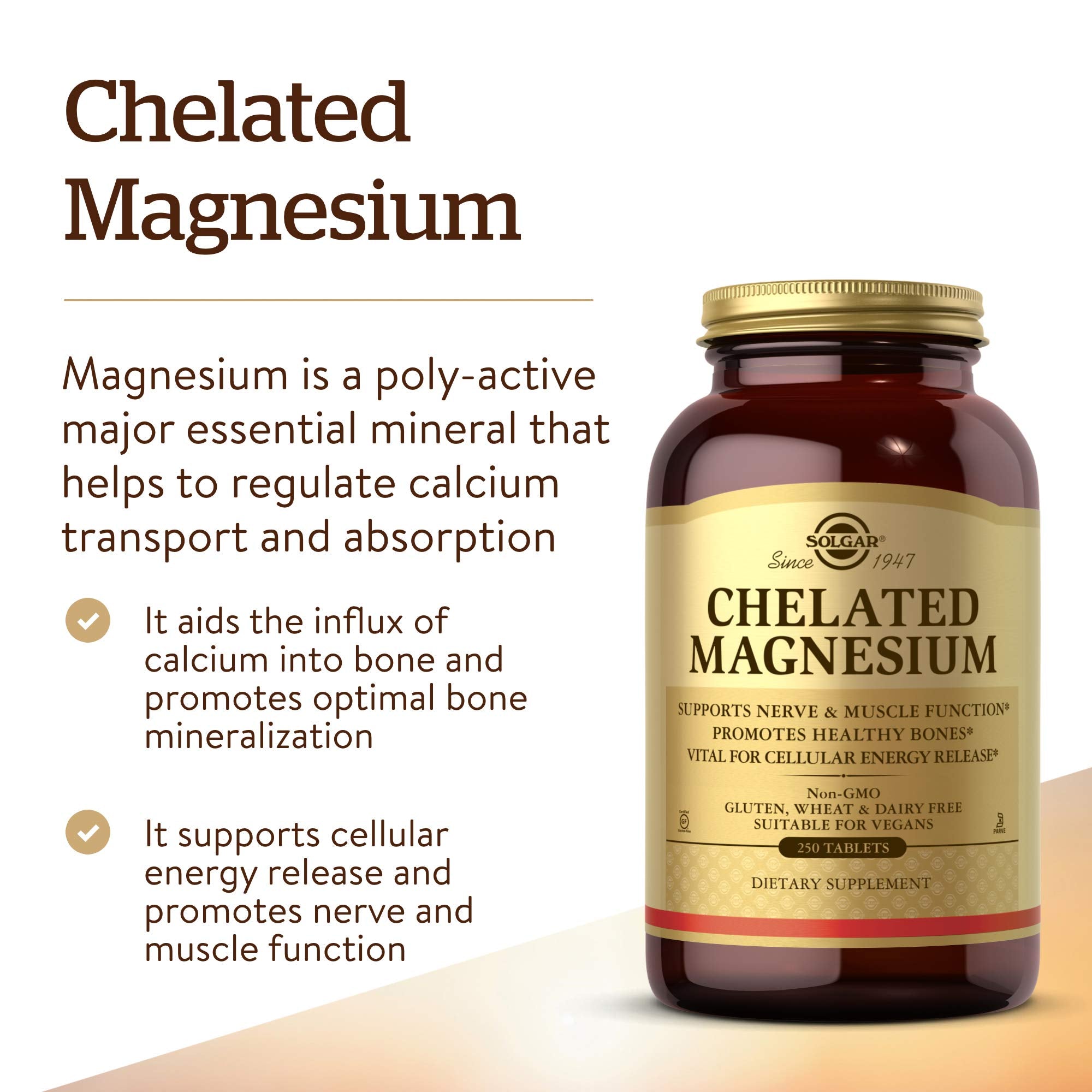 Solgar Chelated Magnesium 481g back label