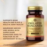 Solgar Chelated Manganese 281g with a measuring spoon for dosage