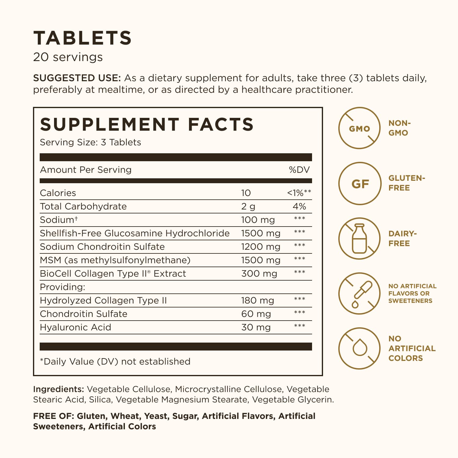 Solgar Chondroitin with Glucosamine and MSM 254g side view