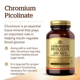 Solgar Chromium Picolinate 227g back view with ingredients