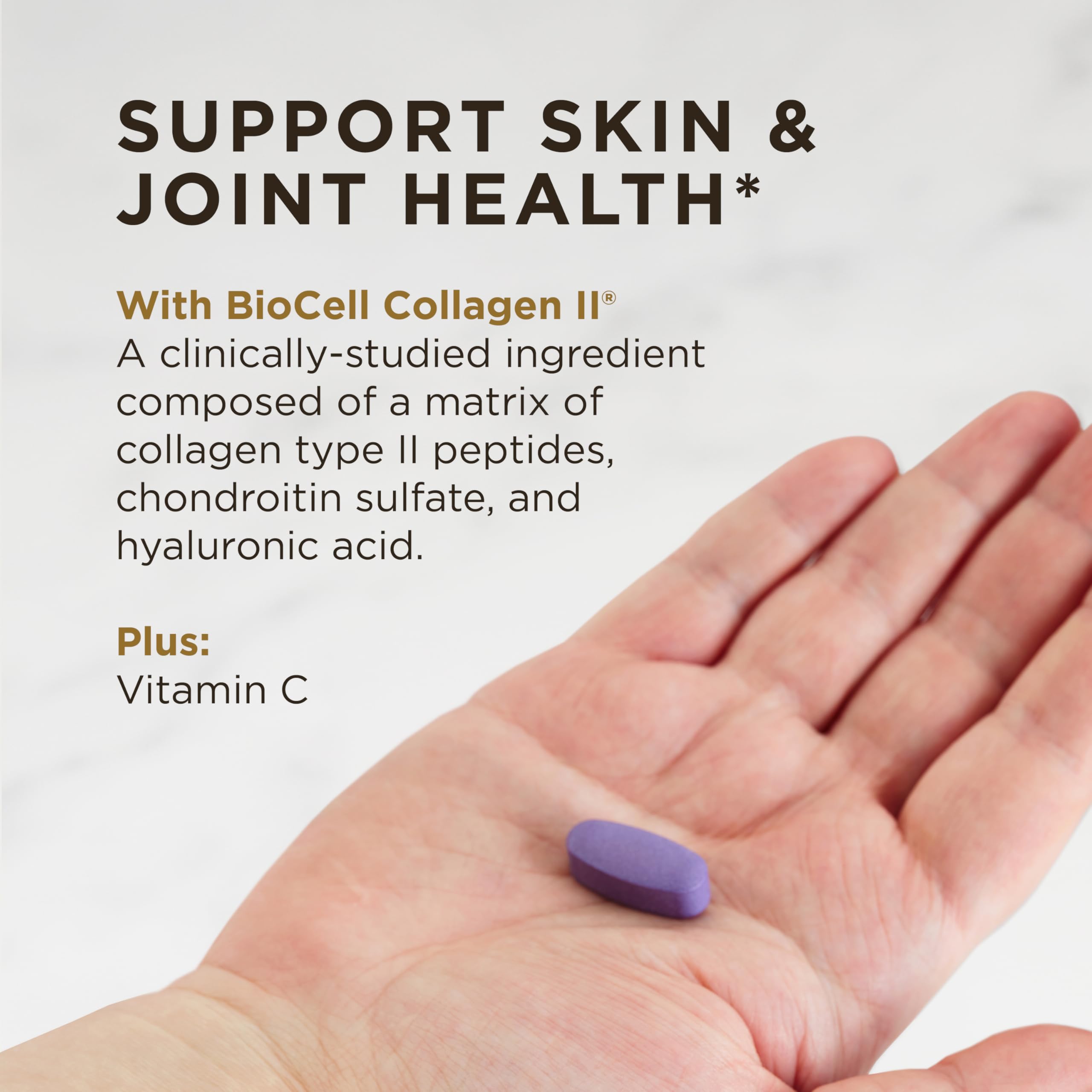 Solgar Collagen Hyaluronic Acid Complex 140g capsule close-up