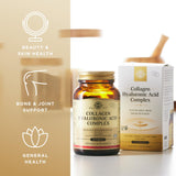 Solgar Collagen Hyaluronic Acid Complex 40g on a wooden table