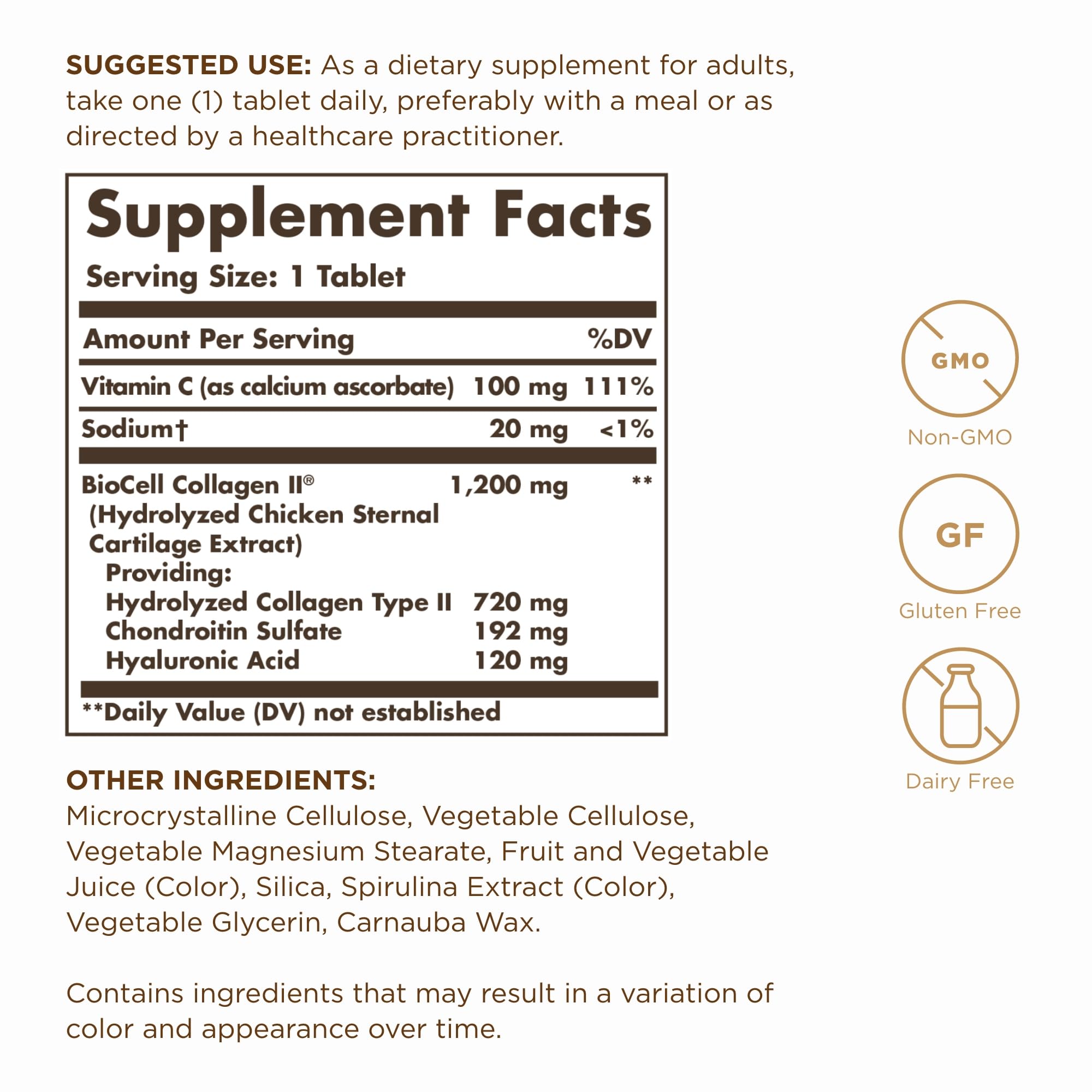 Solgar Collagen Hyaluronic Acid Complex 40g side view