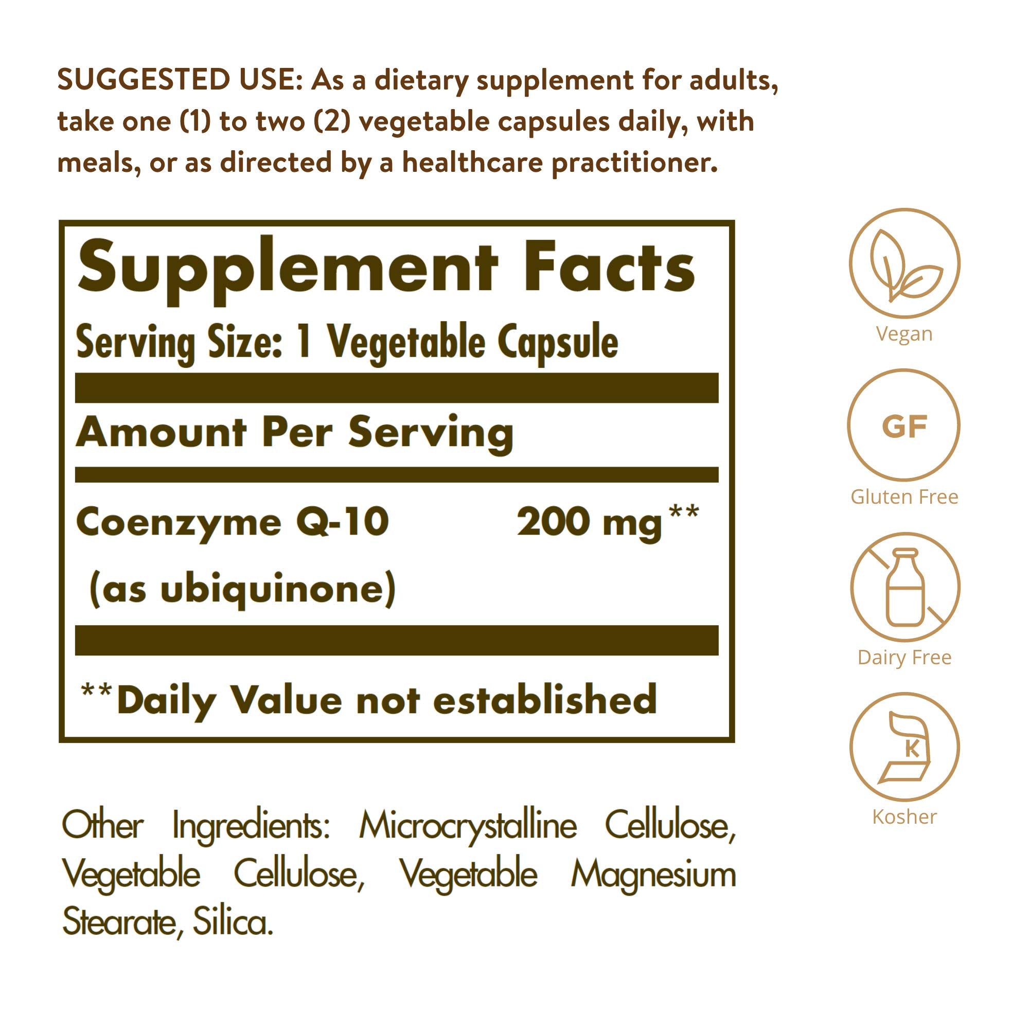 Solgar CoQ10 100mg Vegetarian Capsules packaging