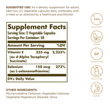 Solgar Dry Vitamin E 200mg packaging side view
