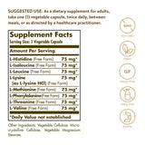 Solgar Essential Amino Complex 230g back view with ingredient list