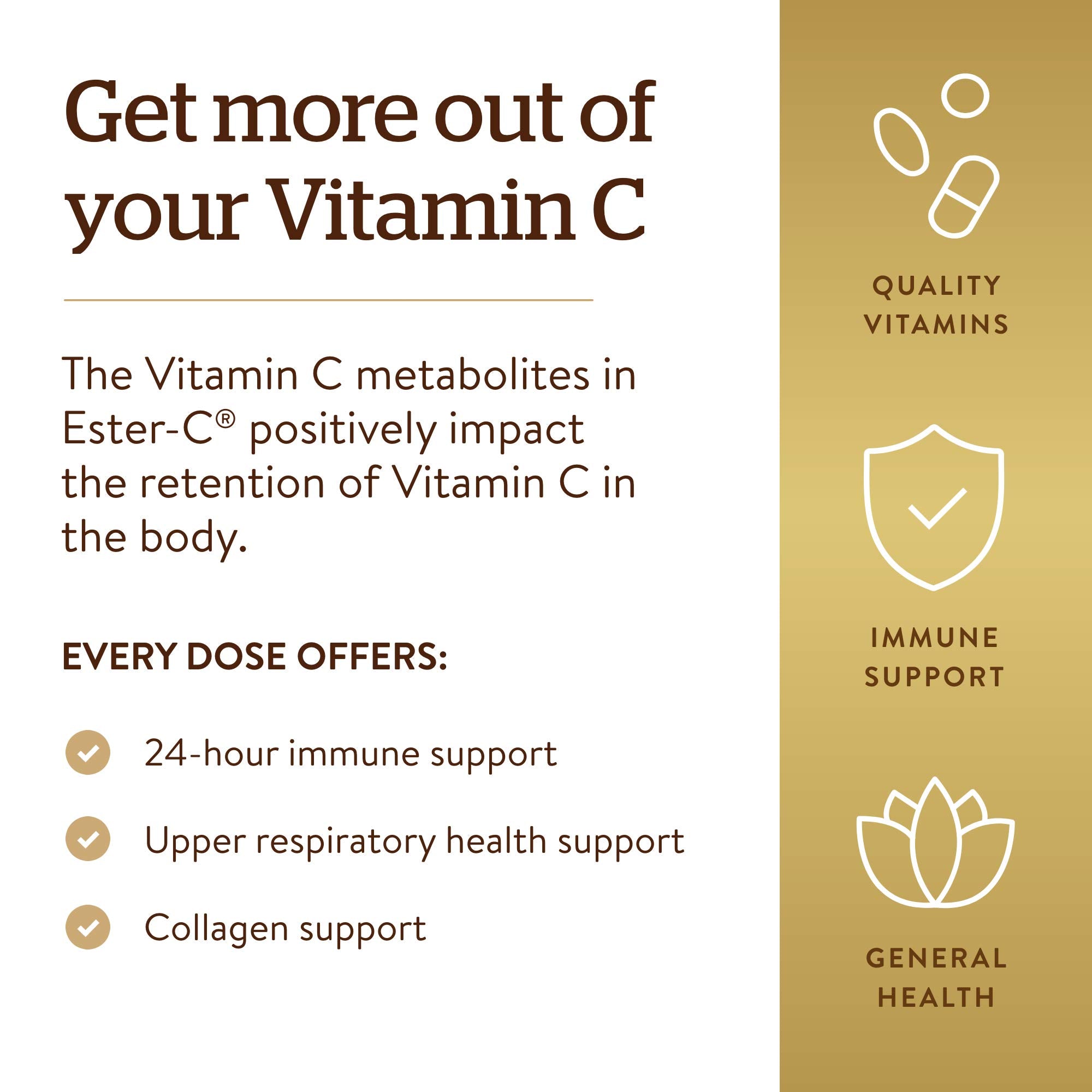 Solgar Ester-C Plus 1000 mg Vitamin C Capsules with citrus fruits