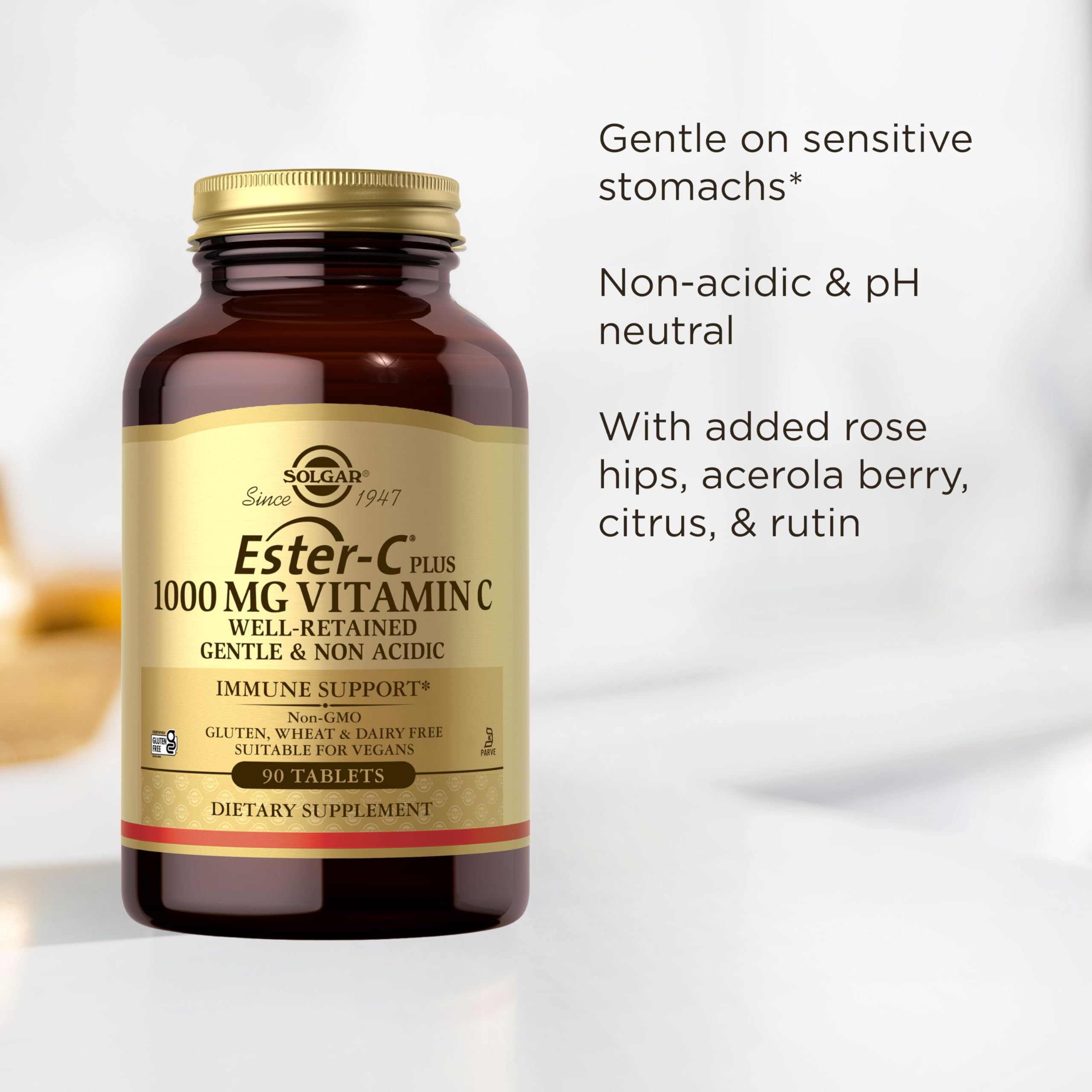 Solgar Ester-C Plus 1000 mg Vitamin C Tablets with ingredients list