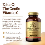 Solgar Ester-C Plus 500 mg Vitamin C Capsules back view