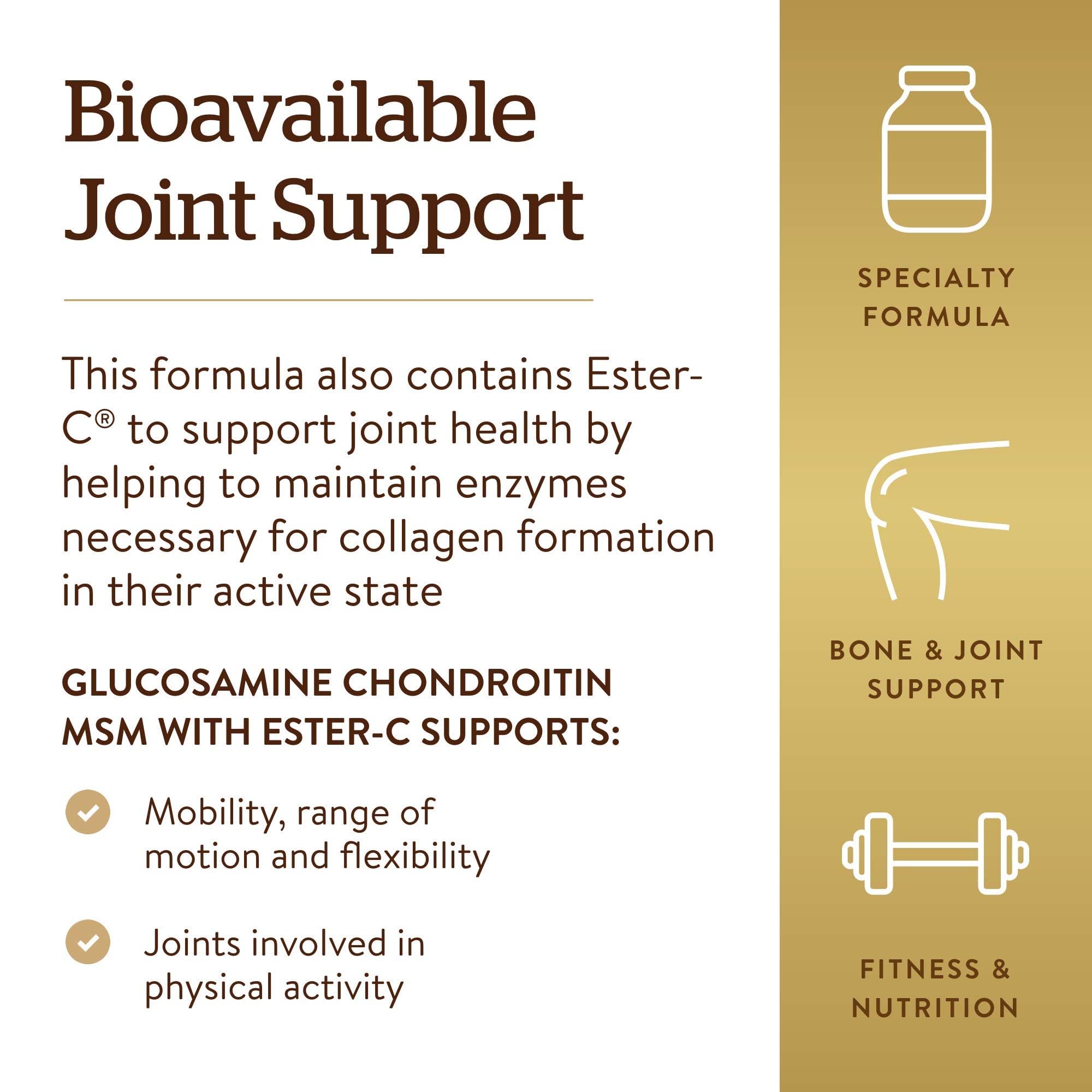 Solgar Extra Strength Glucosamine Chondroitin MSM 318g with a measuring spoon