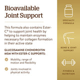 Solgar Extra Strength Glucosamine Chondroitin MSM 318g with a measuring spoon