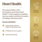 Solgar Folate Capsules on a wooden table with natural lighting