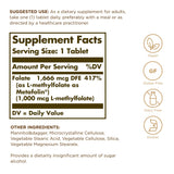 Solgar Folate Supplement side view showing label details