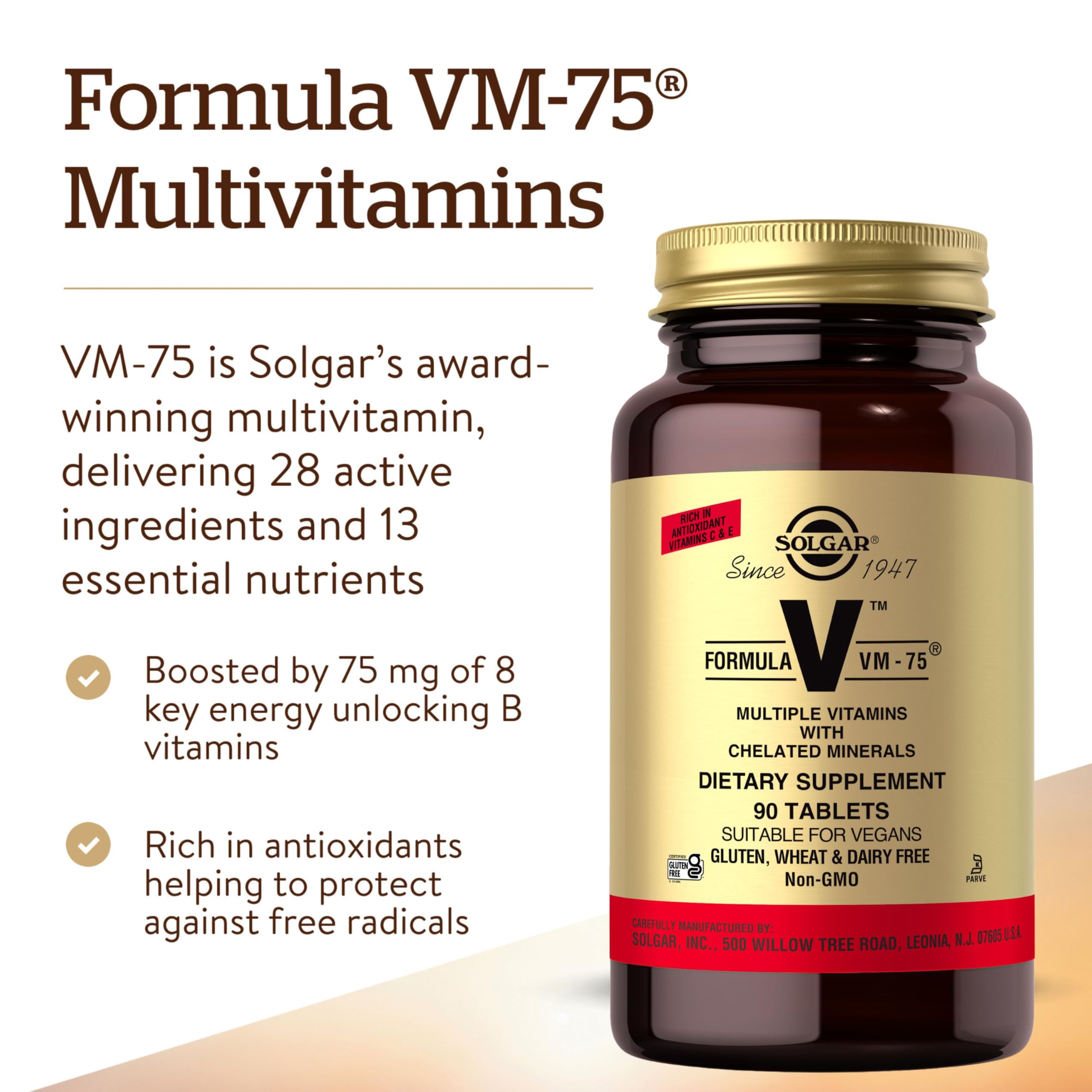 Solgar Formula VM-75 Multivitamin and Mineral Supplement capsule close-up