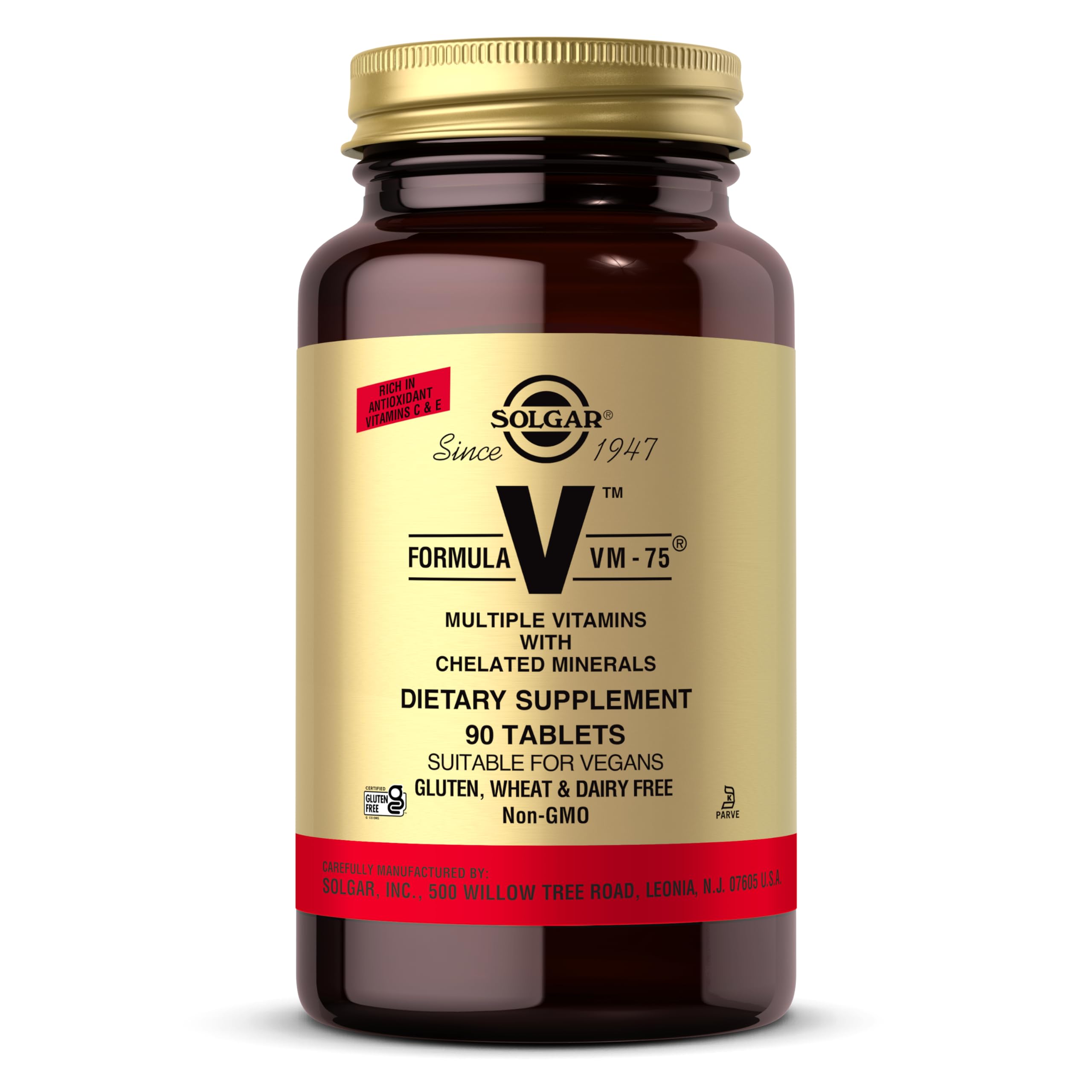 Solgar Formula VM-75 Multivitamin and Mineral Supplement front view