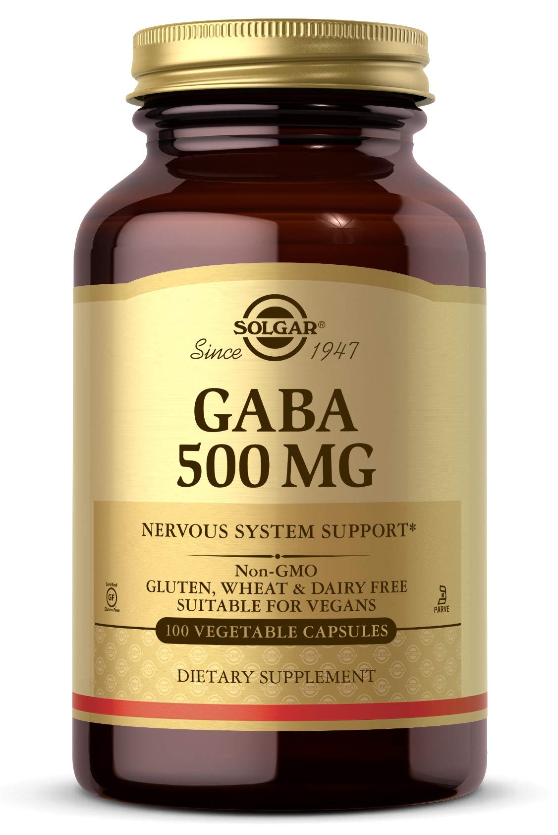 Solgar GABA Capsules front view with label