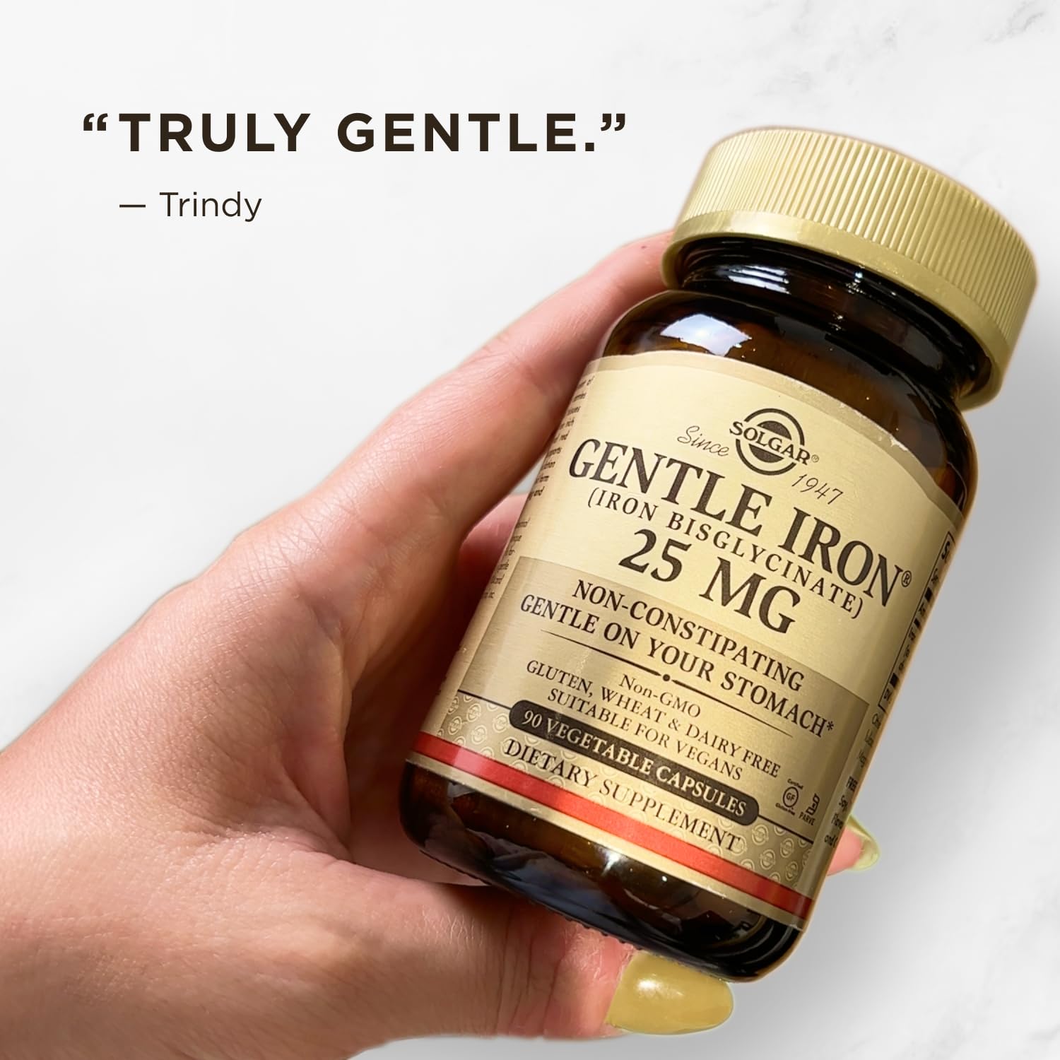 Solgar Gentle Iron 25mg capsules packaging details