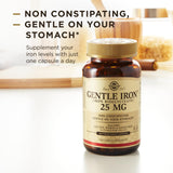 Solgar Gentle Iron 25mg capsules with dosage details