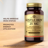 Solgar Gentle Iron Vegetable Capsules opened bottle with capsules