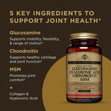 Solgar Glucosamine Chondroitin MSM supplement side view