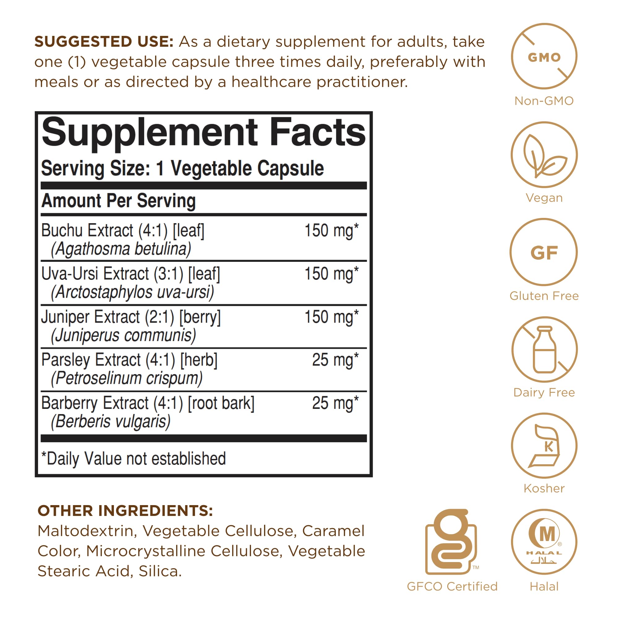 Solgar Herbal Supplement 227g back view showing ingredients list