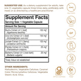 Solgar Herbal Supplement 227g back view showing ingredients list