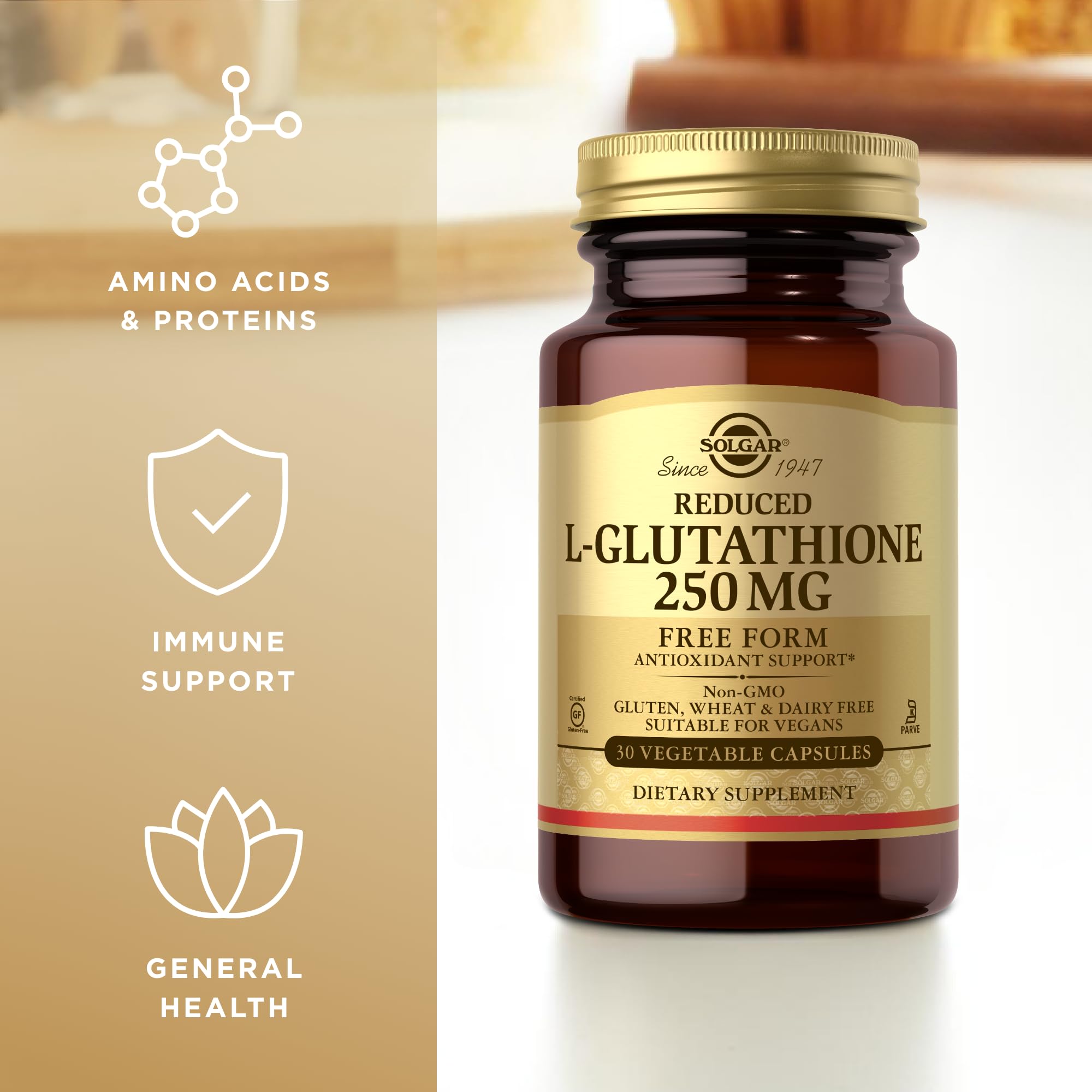 Solgar L-Glutamine 250mg supplement packaging