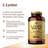 Solgar L-Lysine 1000mg Tablets back view with ingredient list