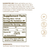 Solgar Liquid Vitamin D3 125 mcg bottle side view