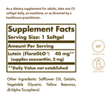 Solgar Lutein 40 mg supplement capsules close-up