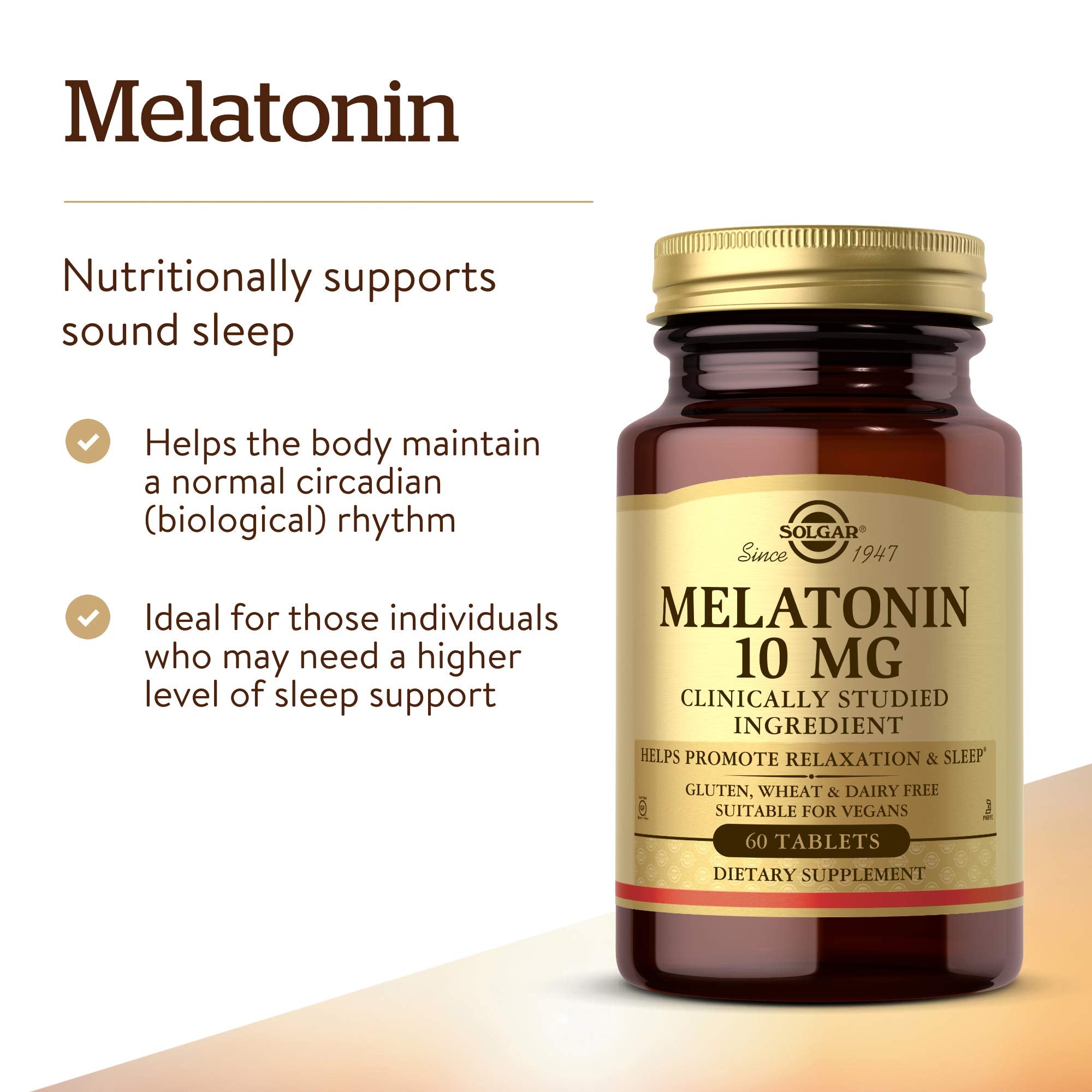 Solgar Melatonin 10mg 60 Tablets back view